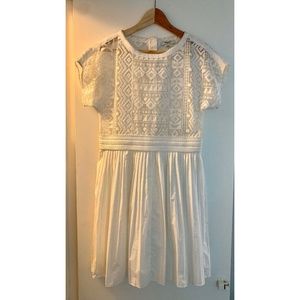 Madewell Crochet Lace Pleated Dress